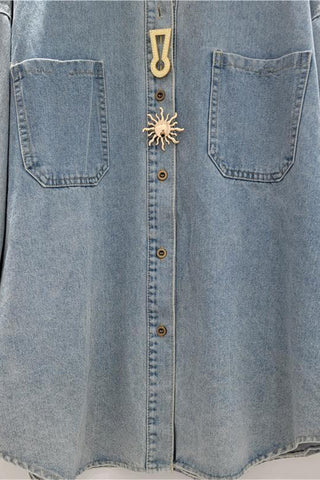Button-Front Embellished Shirt