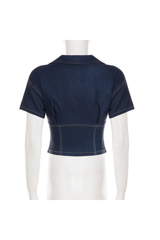 Zip-Front Fitted T-Shirt Polo