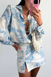 Printed Three-Piece Skirt Set