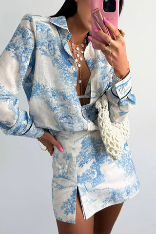 Printed Three-Piece Skirt Set