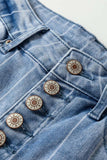 Button-Front Wide-Leg Jeans