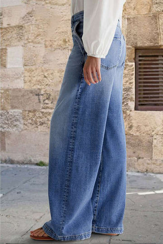 Wide-Leg Denim Jeans