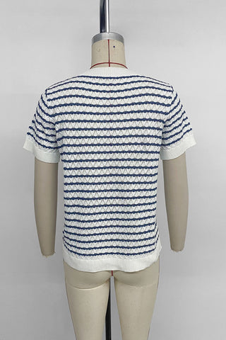 Striped Buttoned T-Shirt