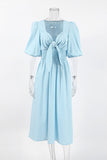 Tie-Front Midi Dress
