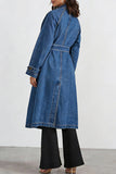 Waist-Tie Denim Trench Coat