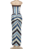 Strapless Striped Maxi Dress