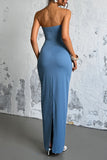 Strapless Cut-Out Midi Dress