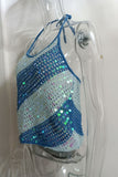 Sequin Mesh Halter Tank Top