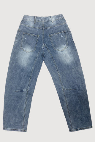 Distressed Straight-Leg Jeans