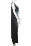 Graphic Patchwork Sleeveless Casual Dress