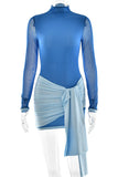 Elegant Draped Asymmetrical Dress