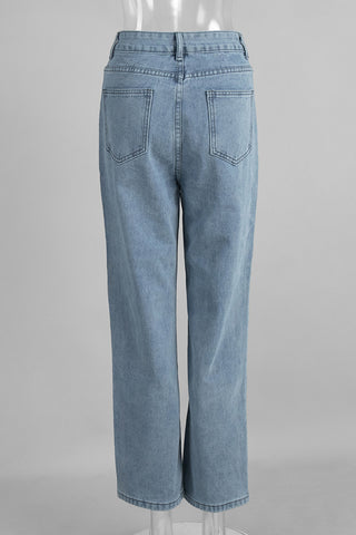 Classic Straight-Leg Denim Jeans