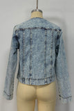 Button-Front Denim Jacket