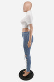Lace-Up Cutout Straight Jeans