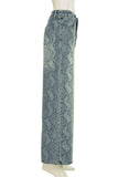 Snake-Print Straight Leg Jeans