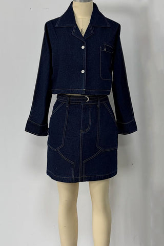 Chic Denim Skirt Set