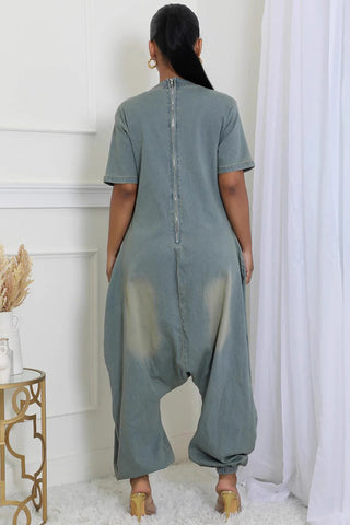 Relaxed V-Neck Jumpsuit