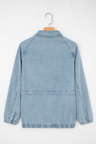 Casual Zip-Up Denim Jacket
