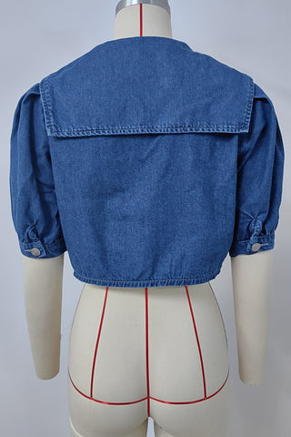 Puff Sleeve Denim Jacket