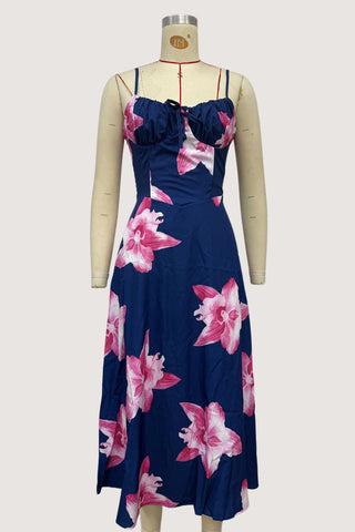 Floral A-Line Spaghetti Strap Dress