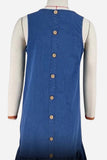 Button-Back Denim Dress