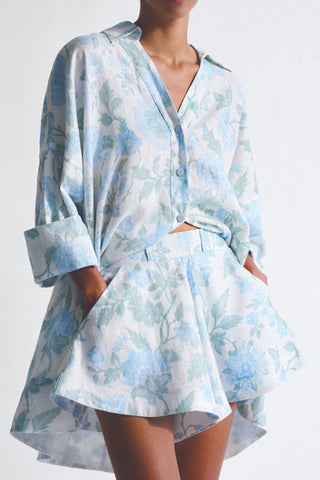 Floral Pattern Short Set with Belt