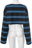 Striped Cropped Polo Shirt