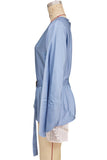 Belted Batwing Sleeve Blouse