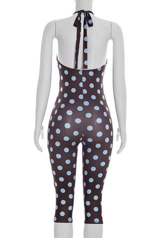 Polka Dot Halter Jumpsuit