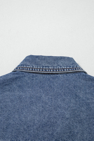 Button-Front Denim Shirt