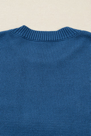 Letter Detail Crewneck Sweater