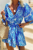 Boho Print Button-Down Mini Dress