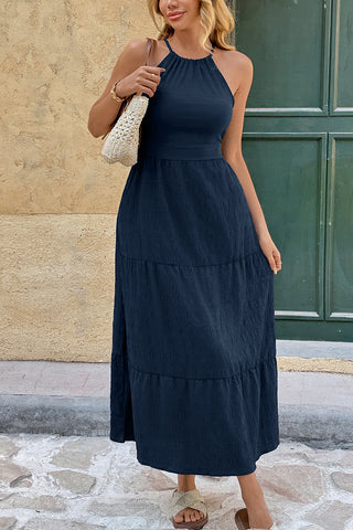 Halter-Neck Tiered Casual Dress