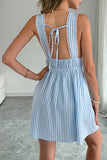 Striped Tie-Front Casual Dress