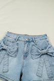Stylish Bow-Detail Denim Shorts