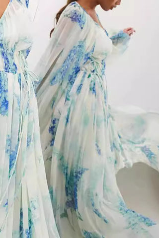 Floral Print Maxi Casual Dress