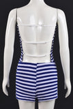 Strapless Striped Short Set