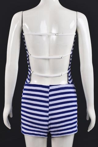 Strapless Striped Short Set