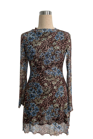 Floral and Print Patterned Casual Dress