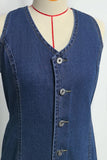 Button-Front Denim Mini Dress