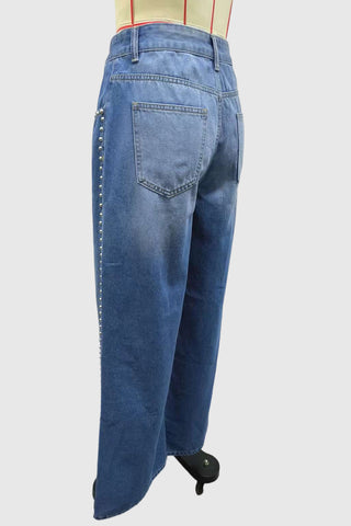 Embellished Straight-Leg Jeans