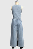 Tie-Front Sleeveless Pants Set
