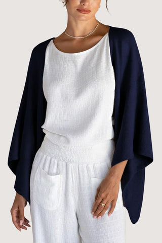 Elegant Draped Open-Front Shrug
