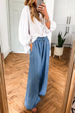 Stripe-Patterned Casual Pants
