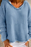 Casual Knit V-Neck Blouse