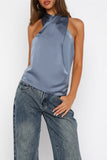 Draped Halterneck Tank Top