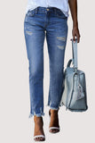 Distressed Hem Skinny Jeans