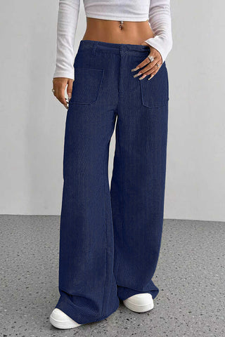 Wide-Leg Casual Pants with Pockets