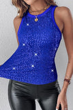 Leopard Print Sequin Tank Top