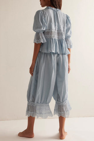Lace-Trimmed Peasant Blouse